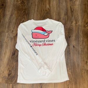 Vineyard Vines Santa Hat Whale Long Sleeve Tee